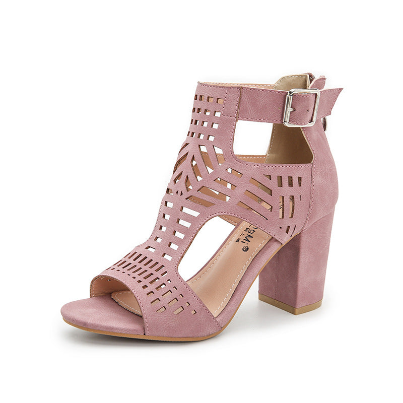 Open Toe Roman High Heel Shoes