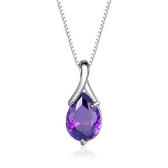 Sterling Silber Halskette mit Amethyst Anhänger