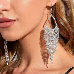 Boucles d'oreilles bohèmes à pampilles et strass