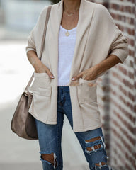 Knit Cardigan with Bat Sleeves and Pockets in 2 Colors S-XL