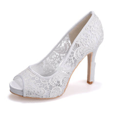 Open Toe Lace Stilettos in 4 Colors