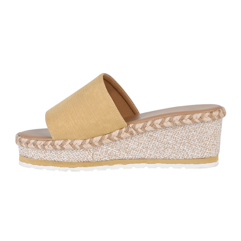 Wedge Heel Sandals with Wide Strap