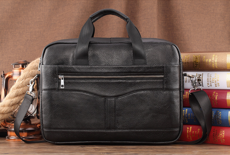 Men's Leather Crossbody Bag Briefcase