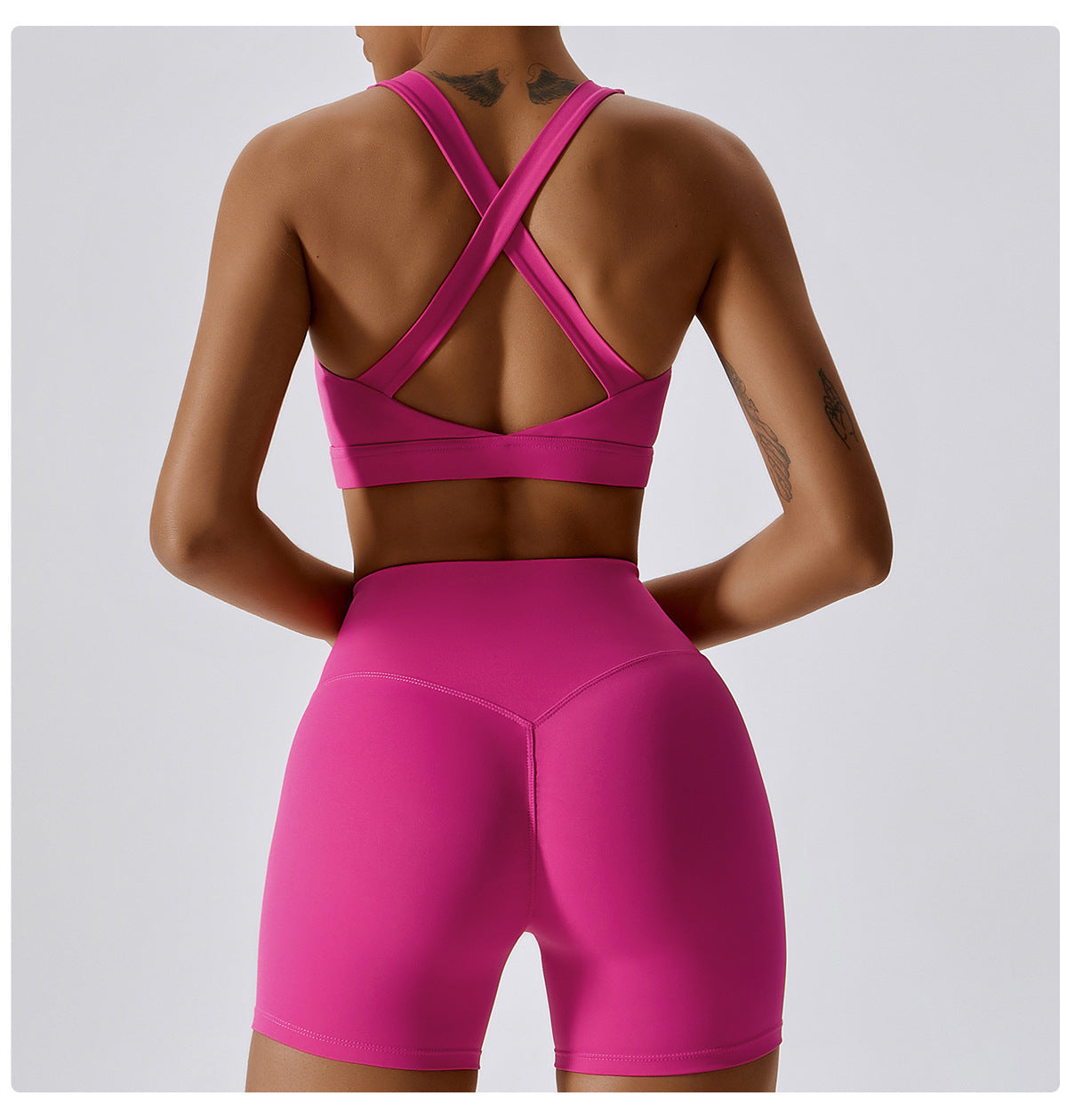 Activewear Shorts and Matching Sleeveless Crop Top Set in 5 Colors S-XL
