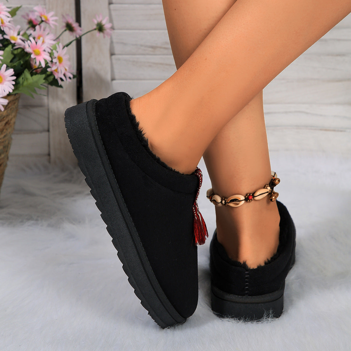 Suede Plush Slippers