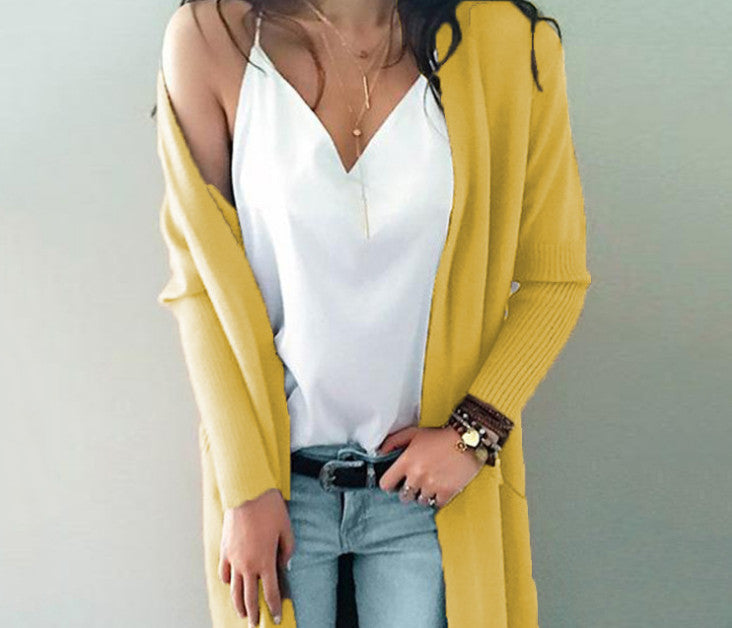 Long Sleeve Knit Cardigan with Pockets