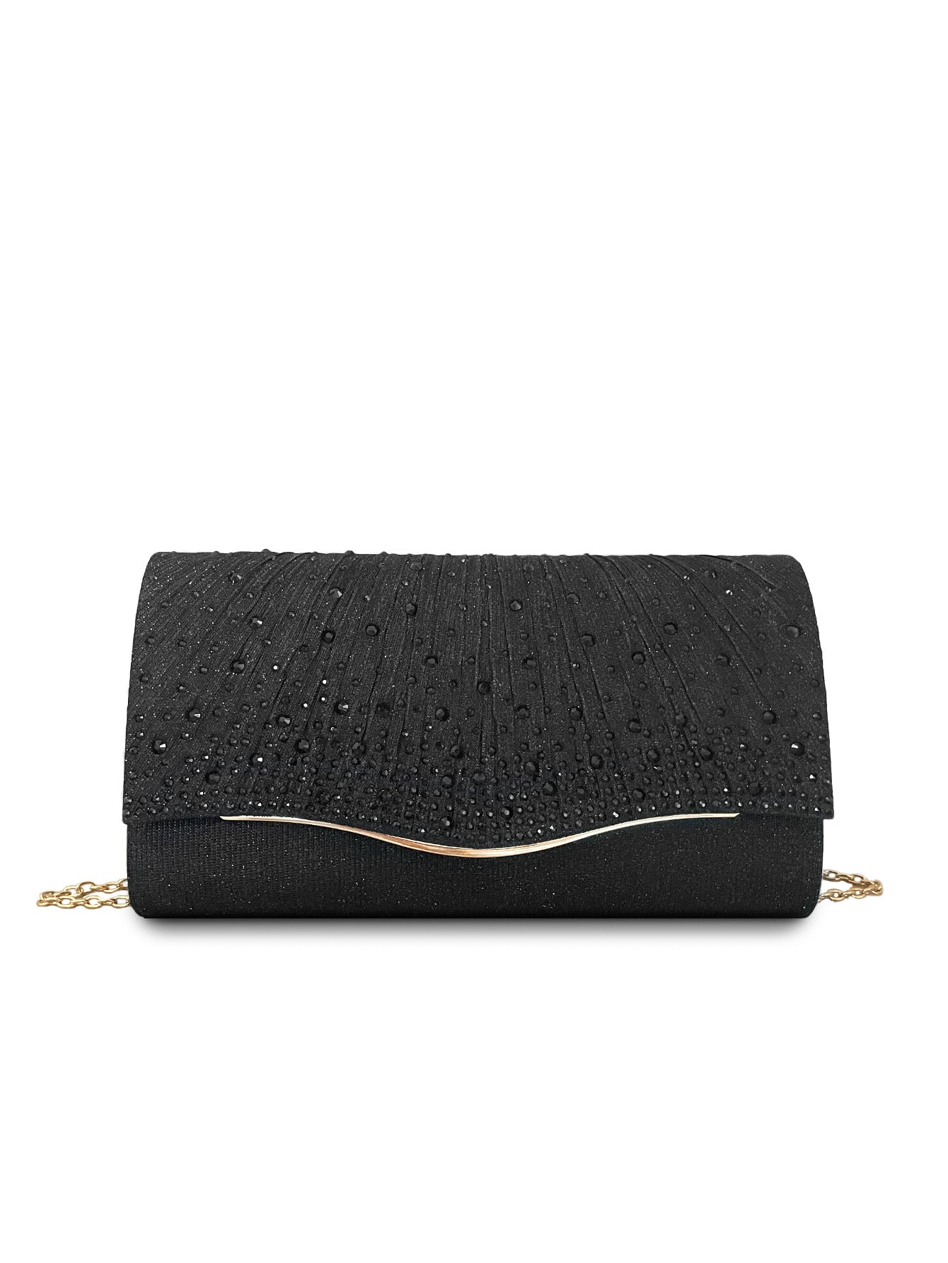 Elegant Rhinestone Clutch with Chain Strap