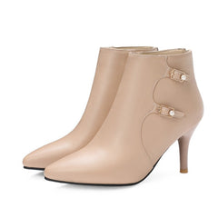High Heel Ankle Boots with Pointed Toe and Stiletto Heel