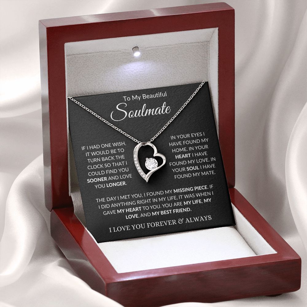 Soulmate Forever Halskette in Weiß- oder Gelbgold-Finish
