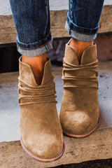 Fashion Ankle Boots with Short Thick Heel