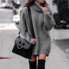 Long Sleeve Turtleneck Sweater Dress