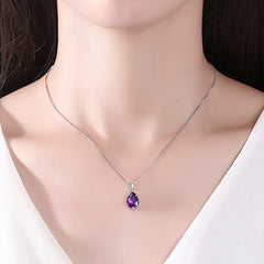 Sterling Silber Halskette mit Amethyst Anhänger