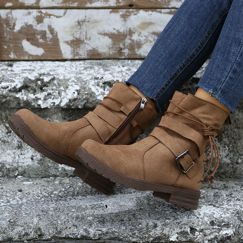 Low Heel Non-Slip Suede Ankle Boots in 3 Colors