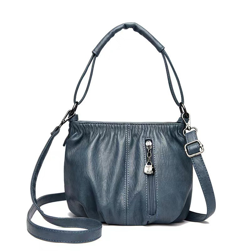 Retro Pleated Hand Shoulder Bag in 7 Colors