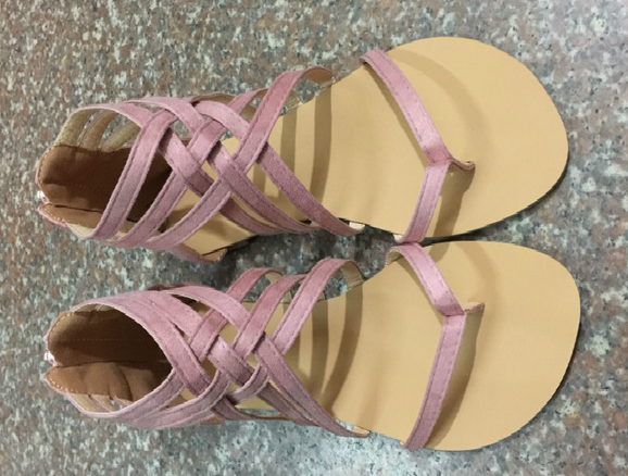 Criss Cross Flat Roman Sandals with Closed Heel