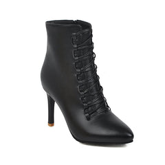 High Heel Stiletto Ankle Boots with Side Zipper
