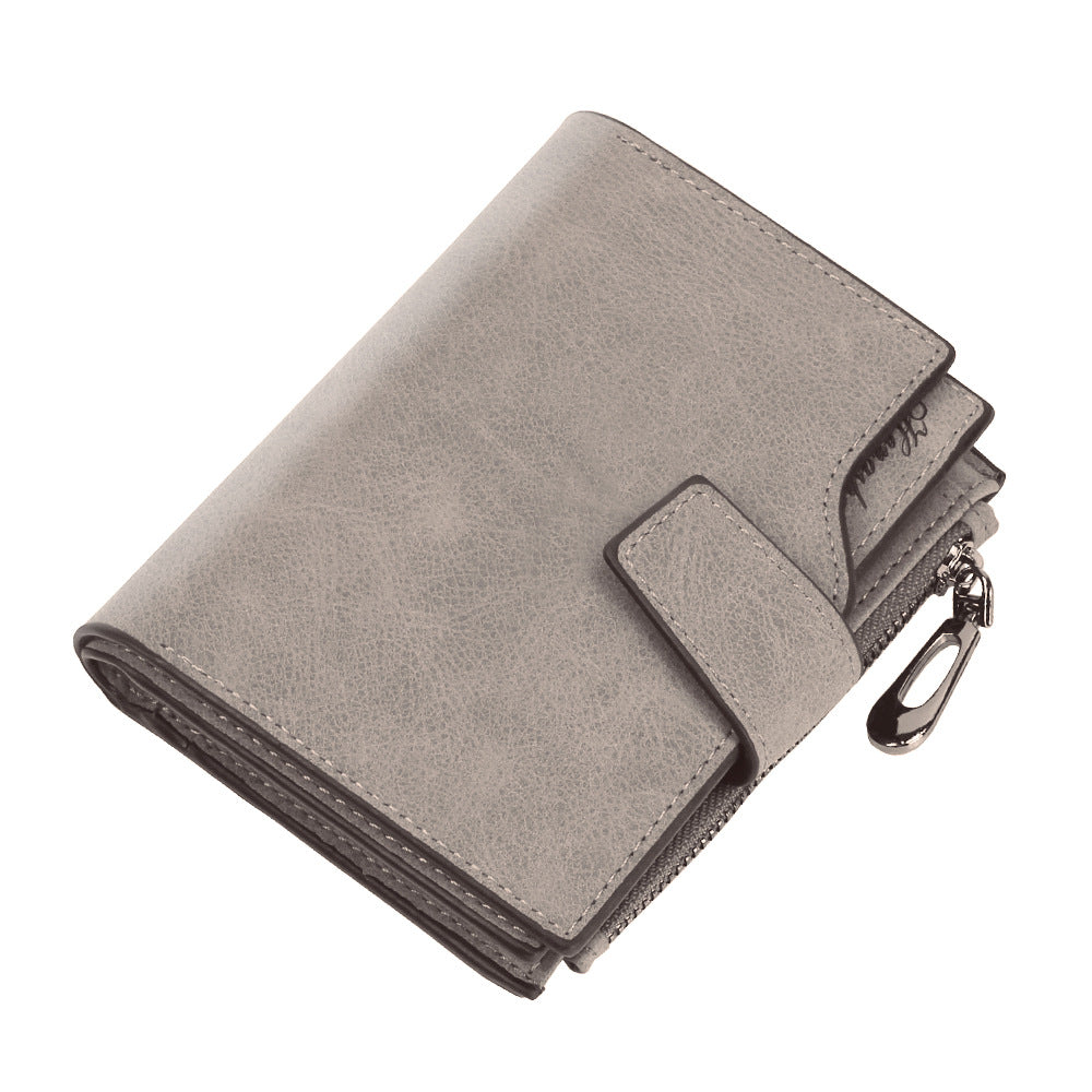 Multiple Compartment Square Wallet with Zipper in 4 Colors
