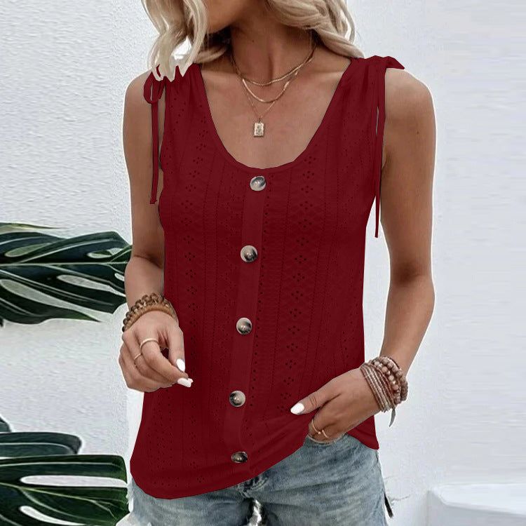 Solid Tank Top with Buttons in 5 Colors Sizes 4-16