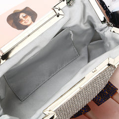 Sparkly Rhinestone Satin Clutch with Shoulder Strap