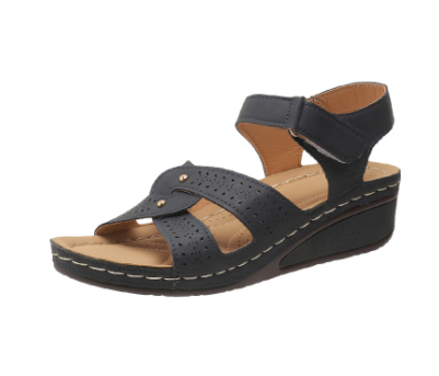 Cross-Strap Low Wedge Heel Sandals in 5 Colors