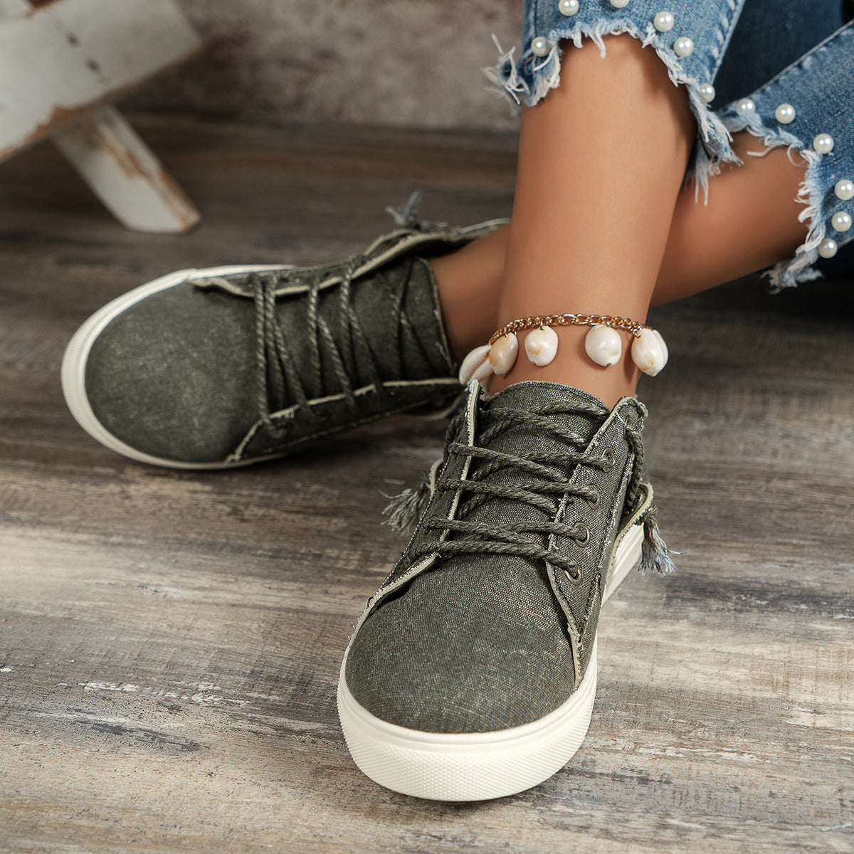 Baskets basses en denim