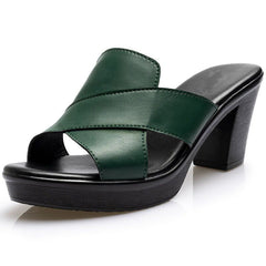 Thick High Heel Sandals in 3 Colors