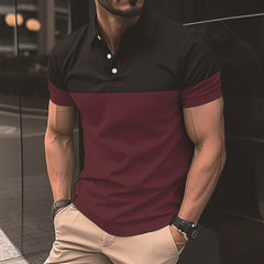 Men's Casual Colorblock Polo Shirt in 8 Colors S-XXXL