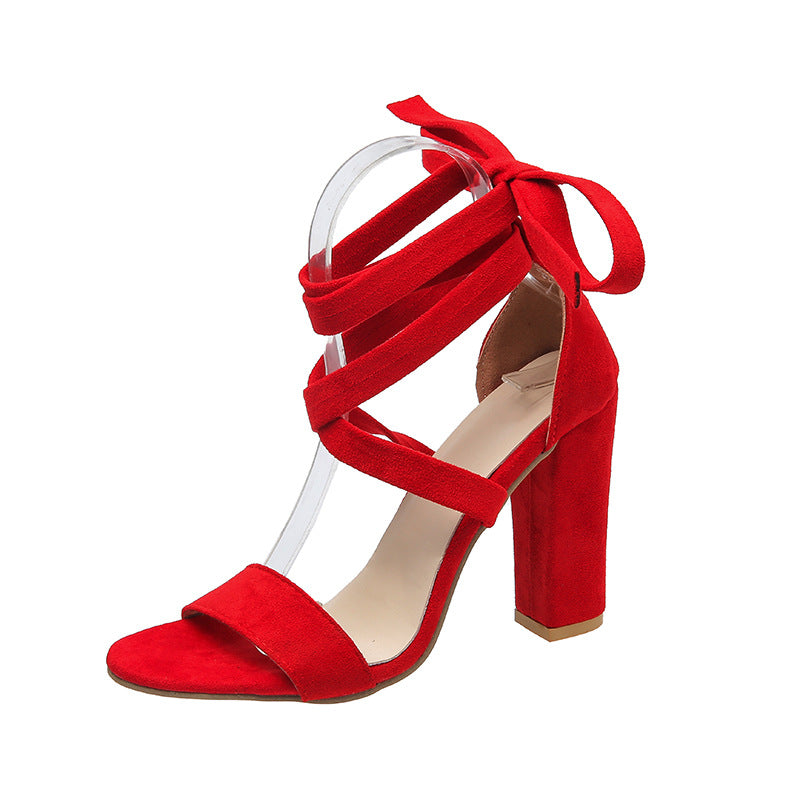 Sandales à talons hauts et à lanières en 6 couleurs