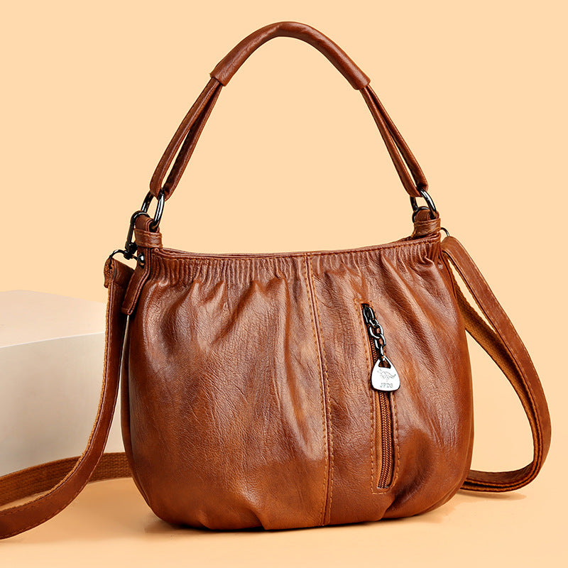 Retro Pleated Hand Shoulder Bag in 7 Colors