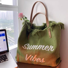 Summer Vibes Beach Bag Tote in 5 Colors
