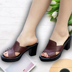 Thick High Heel Sandals in 3 Colors