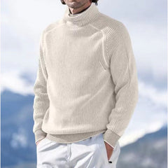 Men's High Collar Long Sleeve Knit Sweater in 5 Colors M-3XL
