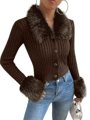 Knit Long Sleeve Button Down Sweater