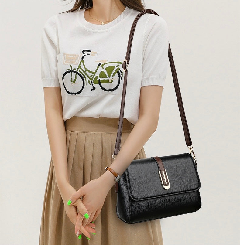 Shoulder Bag with Contrasting Adjustable Strap