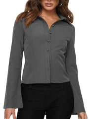 Button Down Long Sleeves Blouses