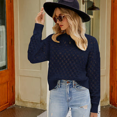 Round Neck Long Sleeve Sweater in 3 Colors S-XL