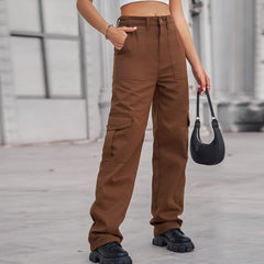 Solid Colour Cargo Pants