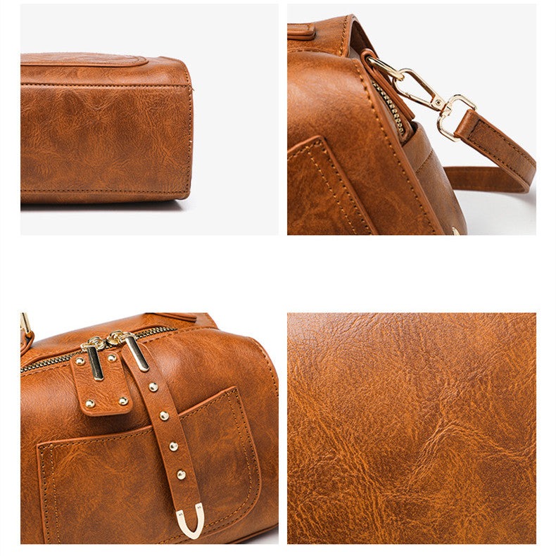 Solid Color Hand Shoulder Bag