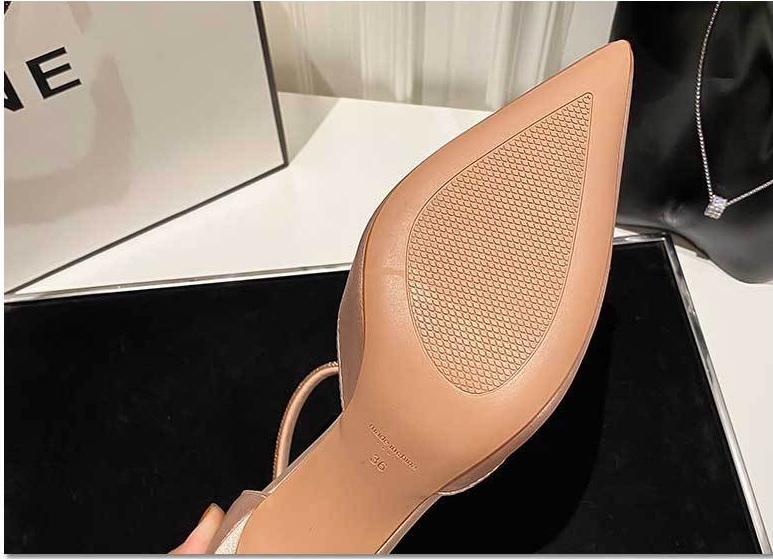 Satin Stilettos with Pointed Toe and Ankle Strap