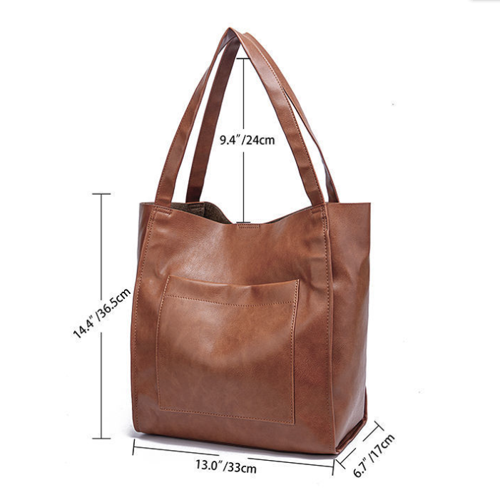 Large Capacity Satchel with Outside Pocket