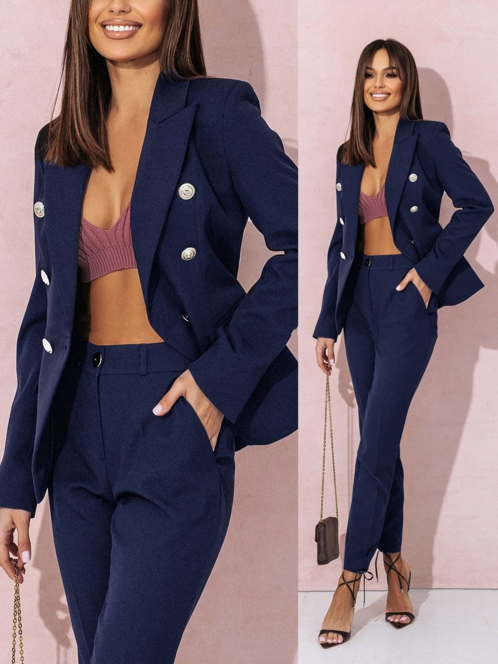 Eleganter zweireihiger Businessanzug