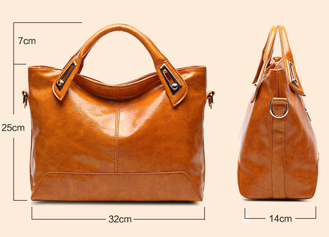 Leather Handbag with Adjustable Shoulder Strap