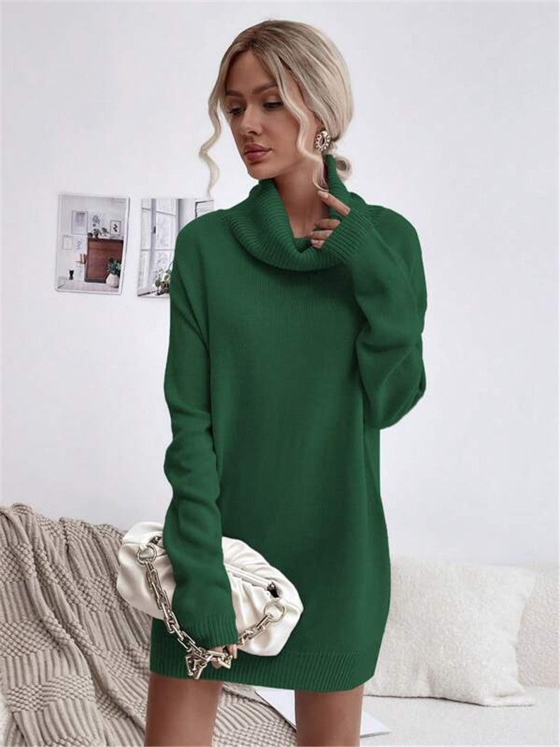 Robe pull à manches longues et col bénitier