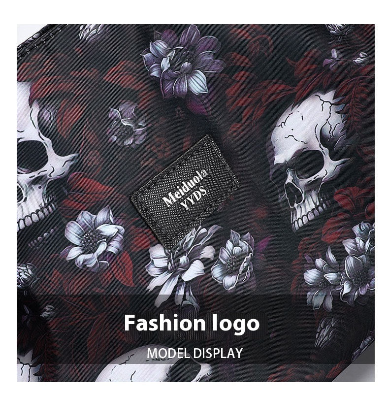 Large Capacity Skull Print Shoulder Bag
