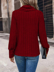 Cowl Neck Long Sleeve Shirt