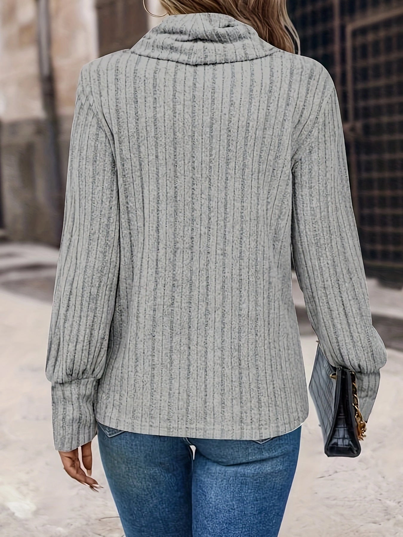 Cowl Neck Long Sleeve Shirt