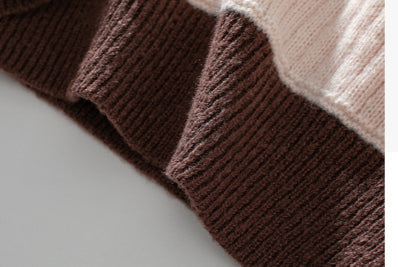 V-Neck Long Sleeve Striped Sweater