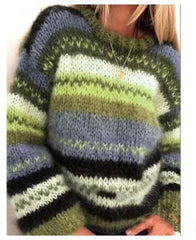 Round Neck Striped Sweater
