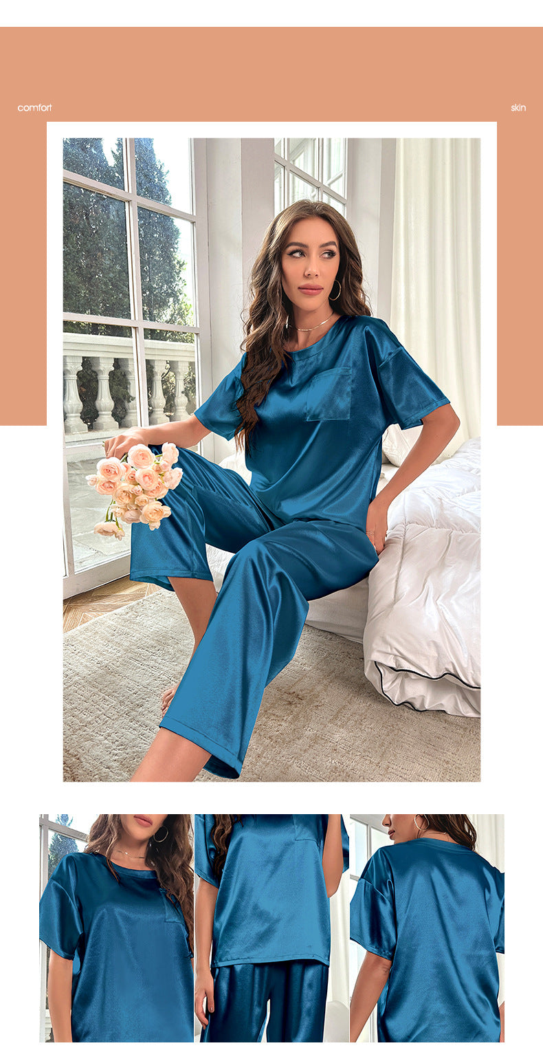 Short Sleeve Ice Silk Pajamas