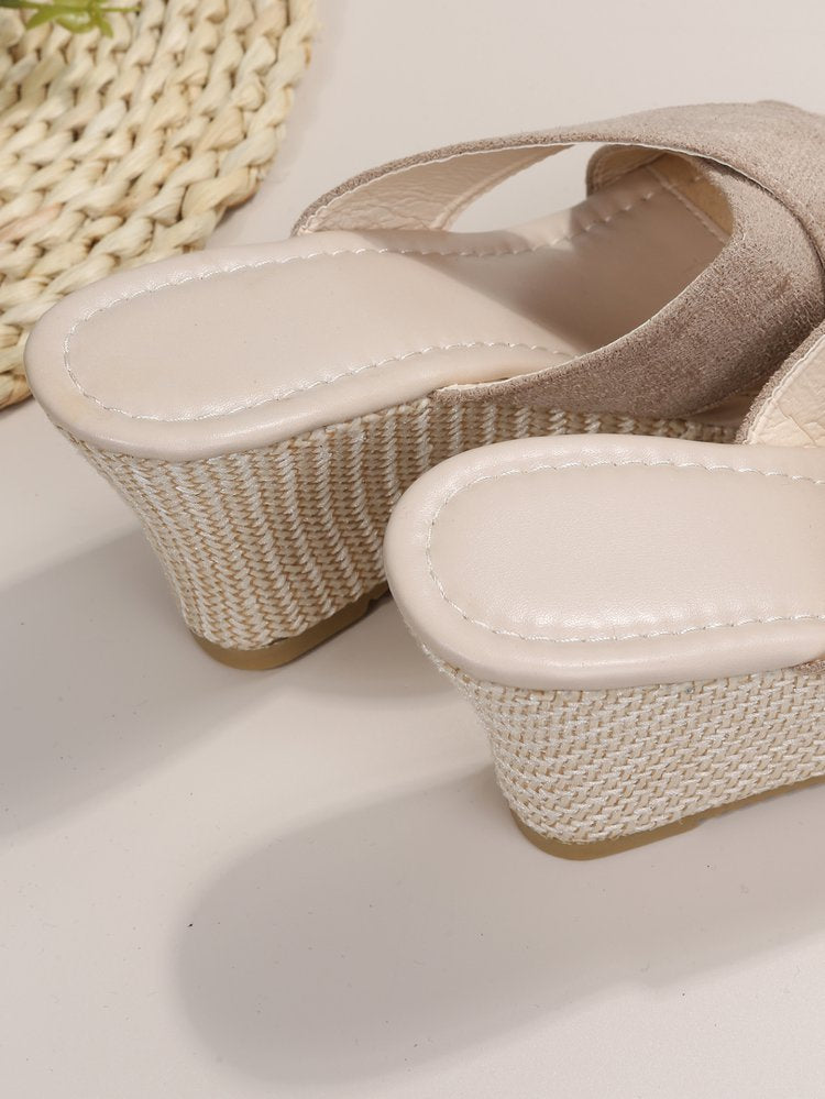 Cross-Strap Wedge Sandals